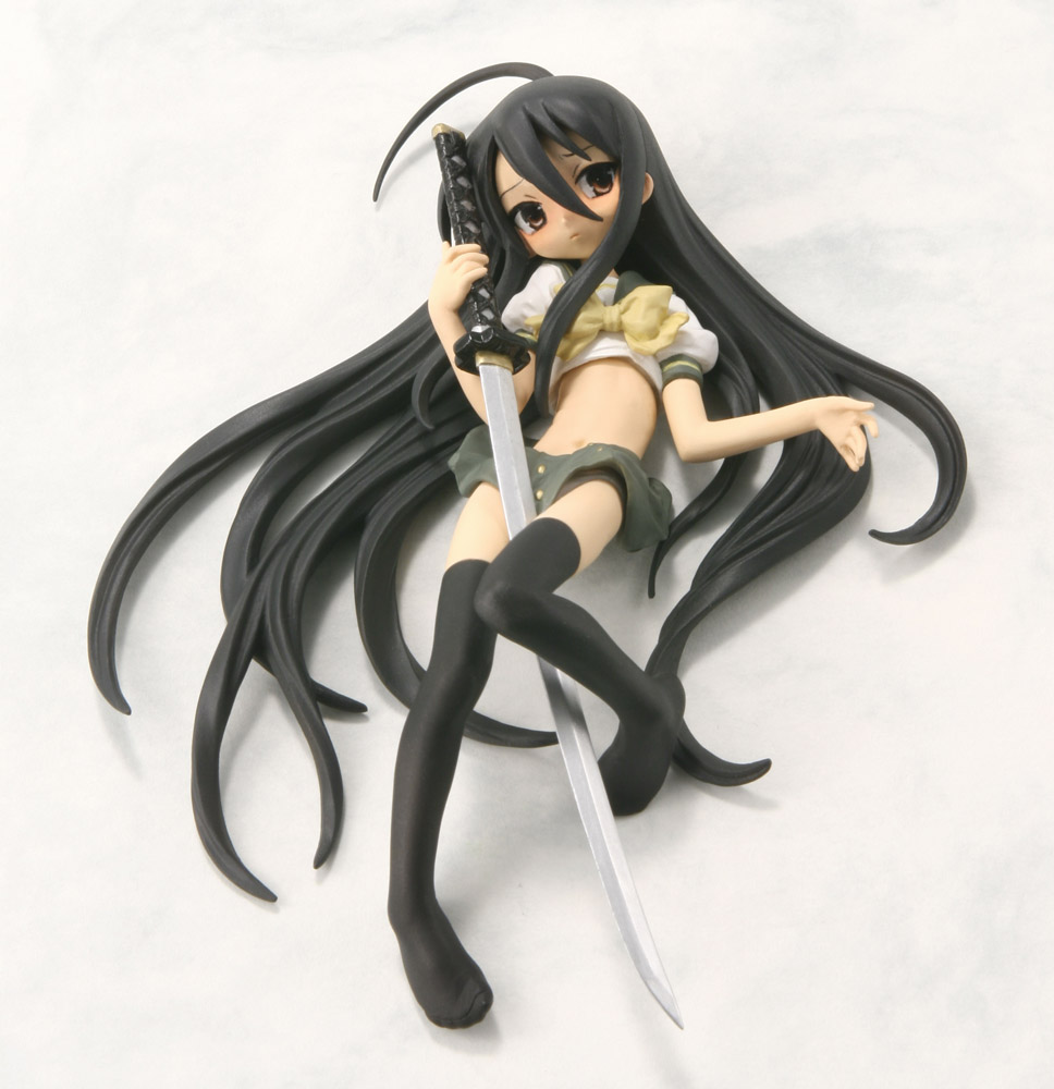 shana, shakugan no shana, photo (medium), 00s, brown eyes, brown hair, figure, school uniform, serafuku, sword, thighhighs, weapon