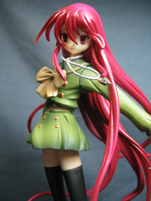 shana, shakugan no shana, lowres, photo (medium), 00s, figure, red eyes, red hair, school uniform, serafuku, sword, thighhighs, weapon