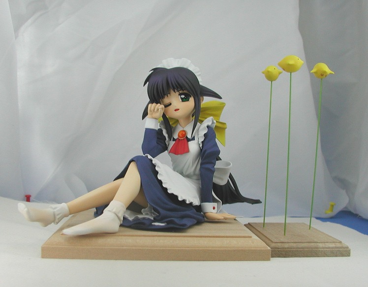 andou mahoro, mahoromatic, photo (medium), blue hair, figure, green eyes, maid