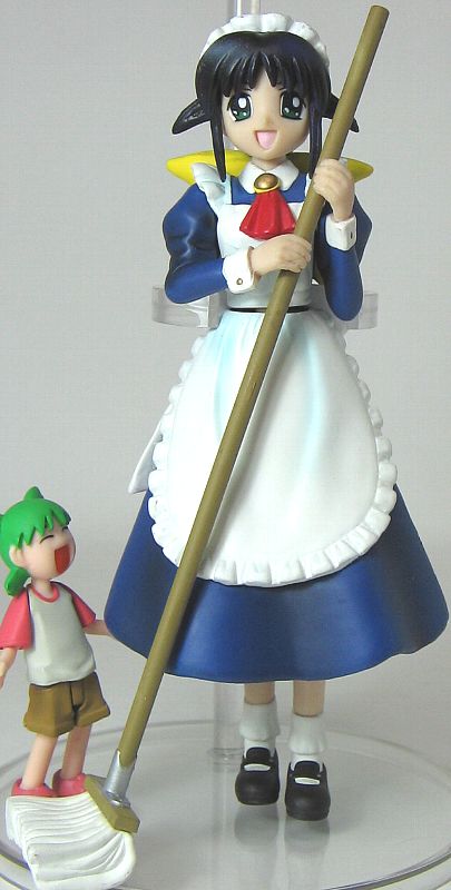 andou mahoro, koiwai yotsuba, mahoromatic, yotsubato!, photo (medium), blue hair, child, figure, green eyes, green hair, maid