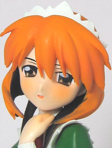andou minawa, mahoromatic, lowres, photo (medium), blonde hair, figure, maid, no humans, solo, yellow eyes