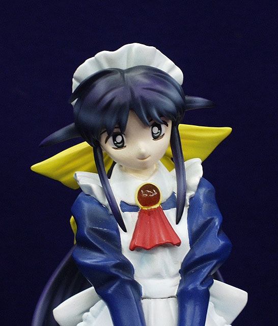 andou mahoro, mahoromatic, photo (medium), apron, blue hair, figure, green eyes, maid, maid apron, no humans, solo