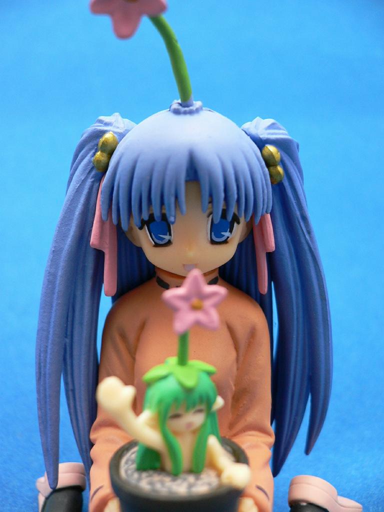 aoba kozue, konno natsume, mahoraba, photo (medium), 00s, 2girls, blue eyes, blue hair, female focus, figure, green hair, multiple girls