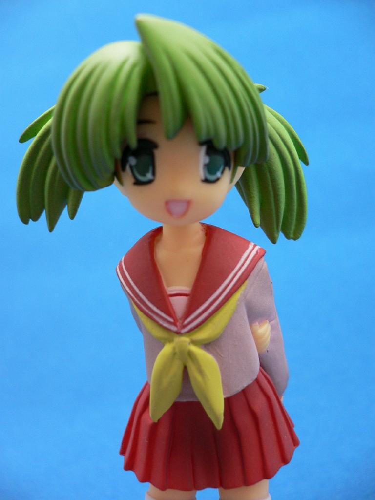 kurosaki asami, mahoraba, 00s, blue eyes, figure, green hair, school uniform, serafuku