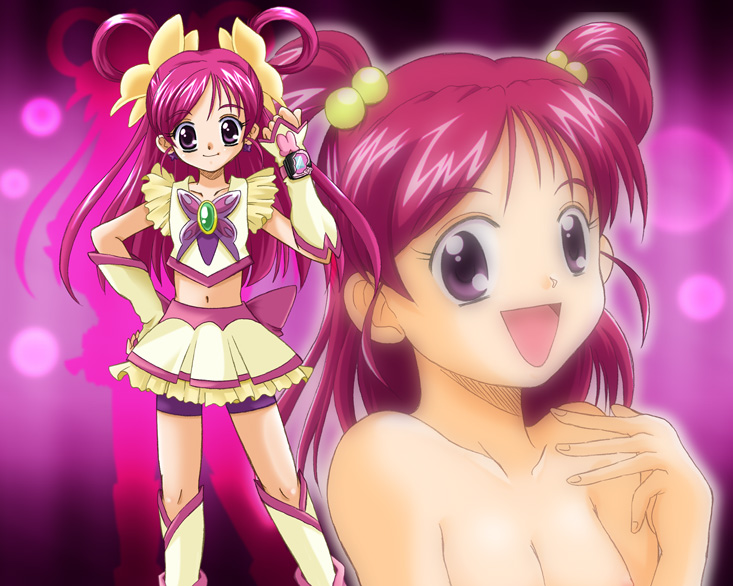 cure dream, yumehara nozomi, precure, yes! precure 5, 00s, nude, pink hair, purple eyes