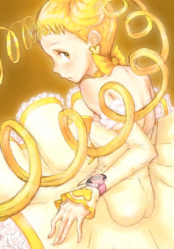 cure lemonade, kasugano urara (yes! precure 5), precure, tagme, blonde hair, yellow eyes