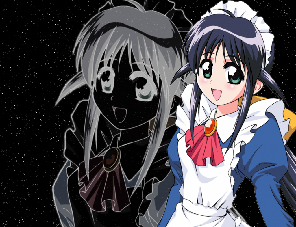 andou mahoro, mahoromatic, tagme, blue hair, green eyes, maid