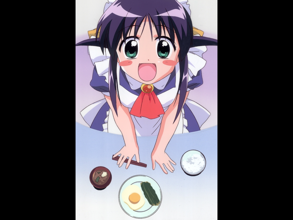 andou mahoro, mahoromatic, tagme, blue hair, green eyes, maid