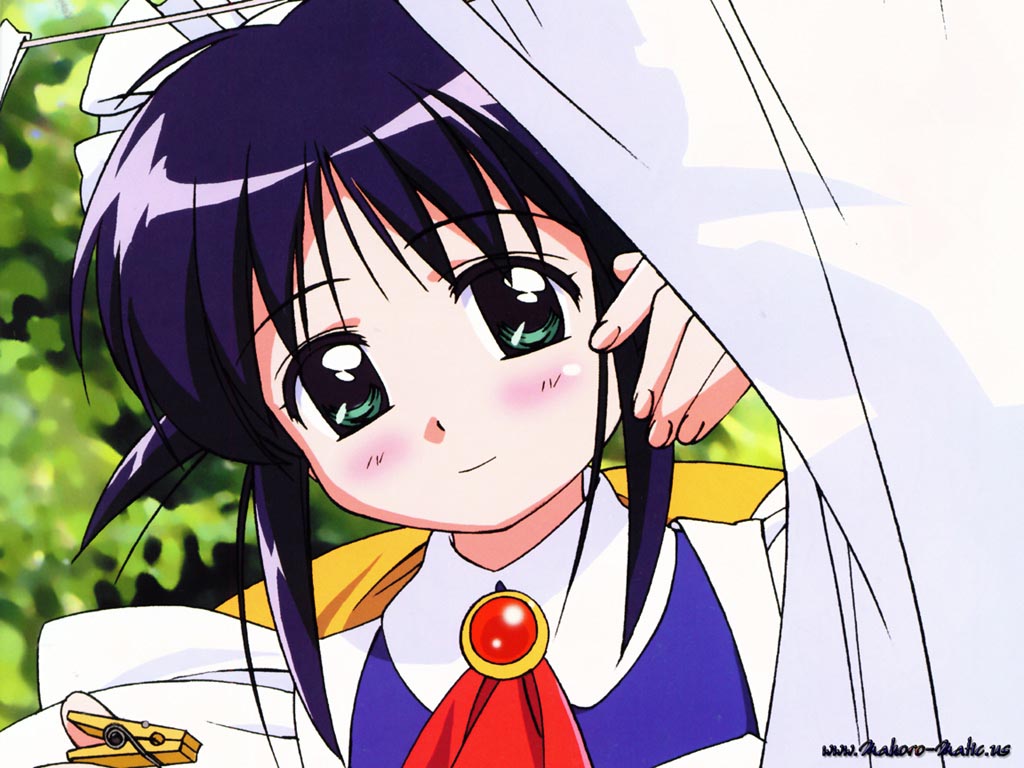 andou mahoro, mahoromatic, tagme, blue hair, green eyes, maid