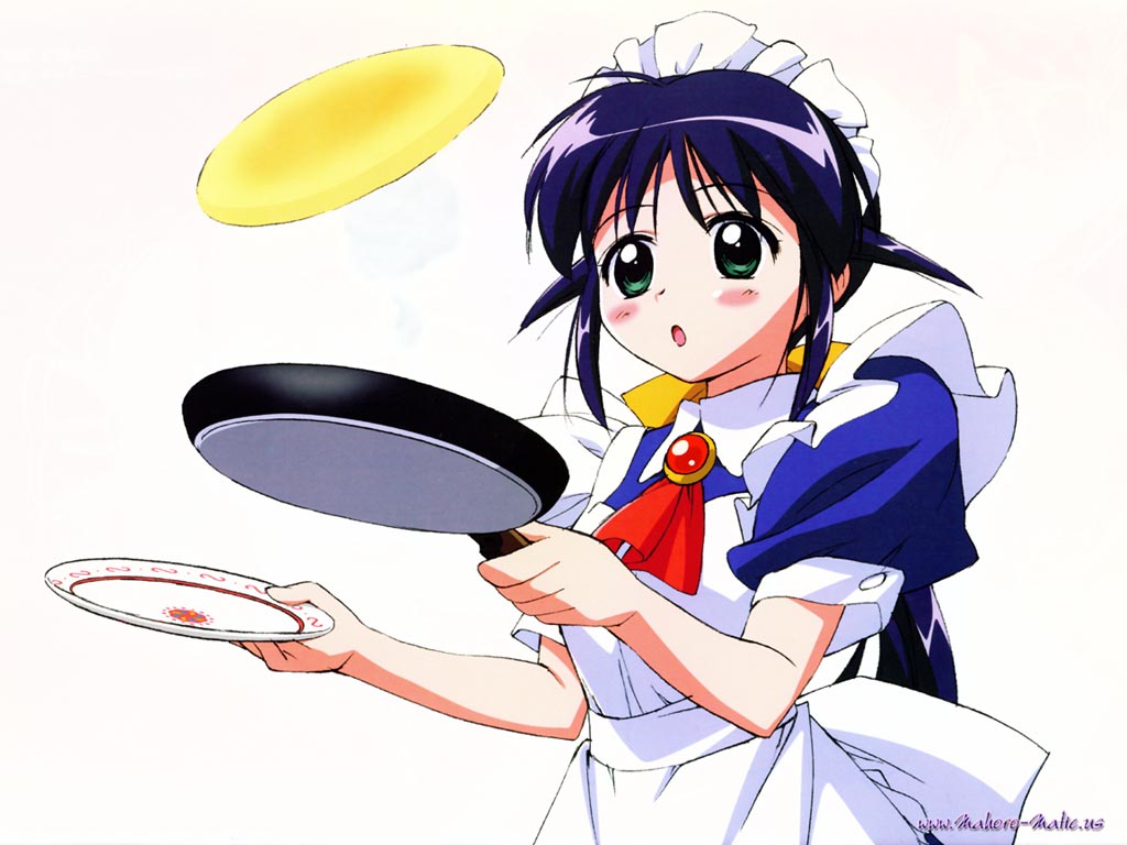 andou mahoro, mahoromatic, tagme, blue hair, green eyes, maid