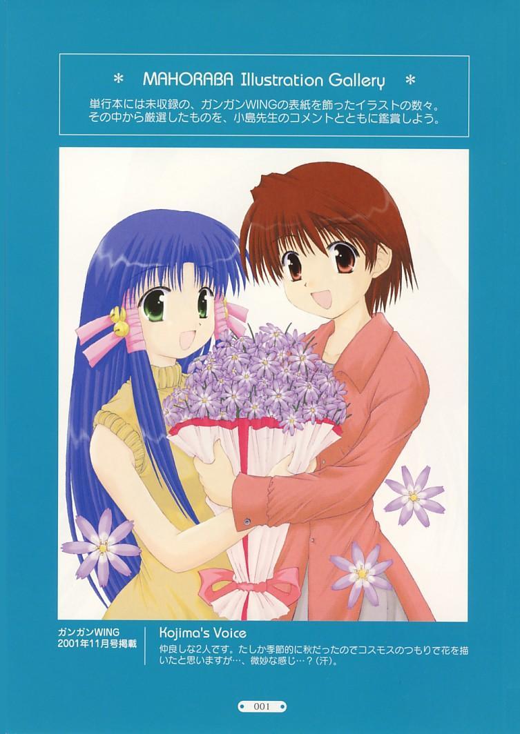 aoba kozue, shiratori ryushi, mahoraba, 00s, blue hair, brown eyes, brown hair, green eyes