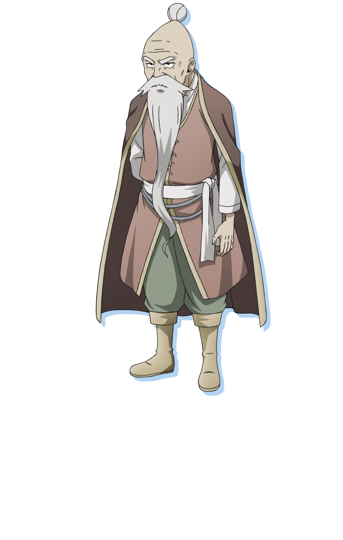 farmagia, official art, 1boy, anime coloring, arm behind back, balding, beard, boots, brown cloak, brown jacket, cloak, closed mouth, dentro (farmagia), facial hair, full body, green pants, hair bun, iizumi toshiomi, jacket, long beard, long sleeves, looking at viewer, mustache, old, old man, pants, sash, shirt, simple background, single hair bun, solo, standing, thick eyebrows, thick mustache, transparent background, v-shaped eyebrows, white sash, white shirt, wrinkled skin, yellow boots