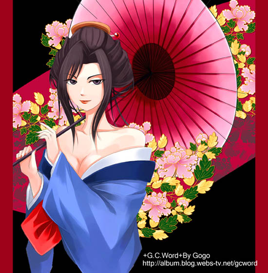 hone onna, jigoku shoujo, tagme, 00s, black hair, japanese clothes, kimono