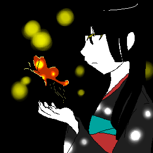 enma ai, jigoku shoujo, lowres, tagme, 00s, black hair, japanese clothes, kimono
