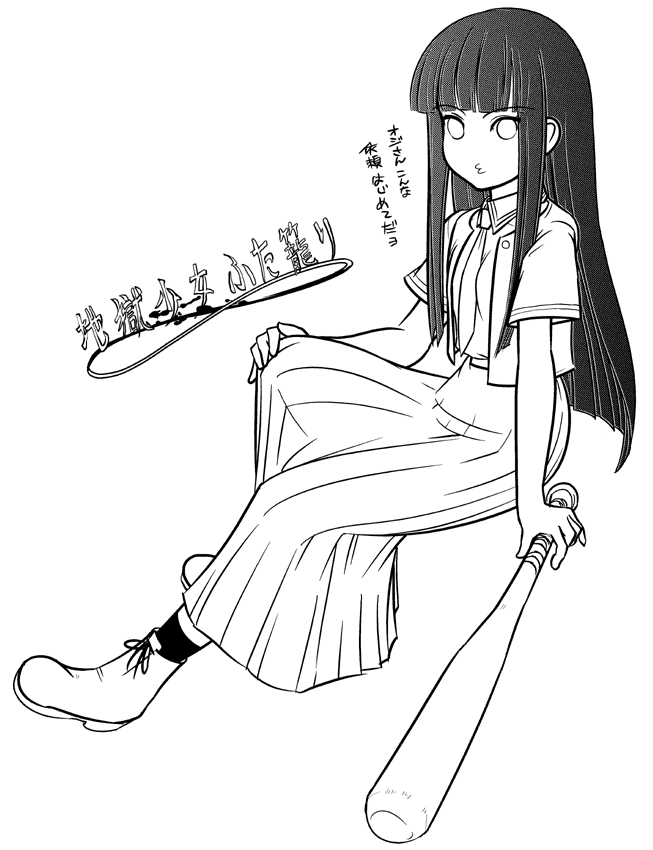 enma ai, jigoku shoujo, tagme, 00s, monochrome, sketch
