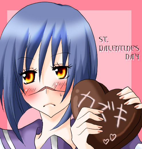 tsumura tokiko, busou renkin, 00s, blue hair, scar, school uniform, serafuku, valentine, yellow eyes