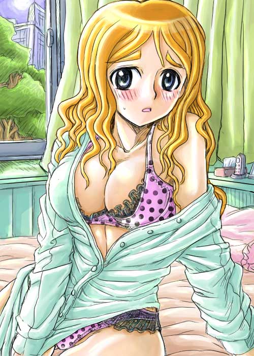 mitsurou, mutou mahiro, busou renkin, 00s, blonde hair, blue eyes, panties, underwear