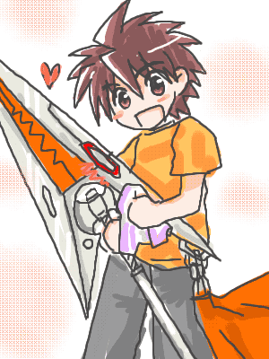 mutou kazuki, busou renkin, lowres, 00s, brown eyes, brown hair, sunlight heart