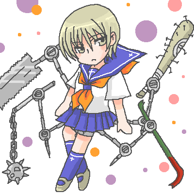 busou renkin, lowres, tagme, 00s, blonde hair, school uniform, serafuku, yellow eyes