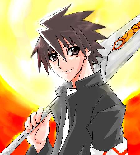 mutou kazuki, busou renkin, lowres, 00s, brown eyes, brown hair, sunlight heart