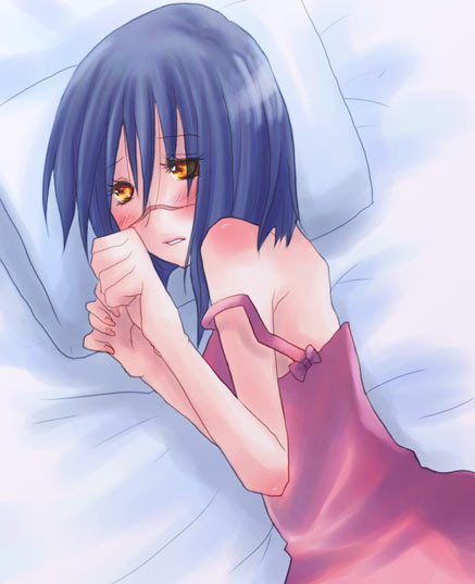 tsumura tokiko, busou renkin, 00s, blue hair, scar, yellow eyes