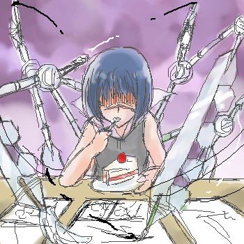 tsumura tokiko, busou renkin, lowres, 00s, blue hair, scar, valkyrie skirt