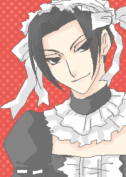 busou renkin, lowres, 00s, 1boy, black hair, chono koshaku, crossdressing, crossdressing (mtf), maid, male focus, male maid, solo, trap