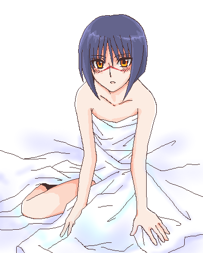 tsumura tokiko, busou renkin, lowres, 00s, blue hair, scar, yellow eyes