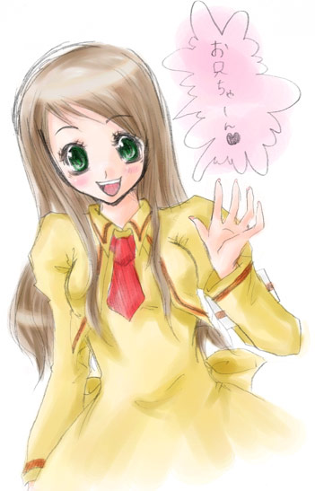 mutou mahiro, busou renkin, 00s, brown hair, green eyes, school uniform, serafuku