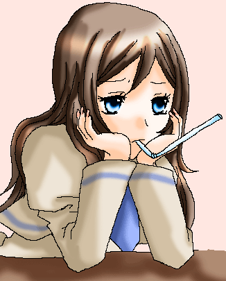 mutou mahiro, busou renkin, lowres, 00s, blue eyes, brown hair, school uniform, serafuku