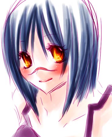 tsumura tokiko, busou renkin, lowres, 00s, blue hair, scar, yellow eyes