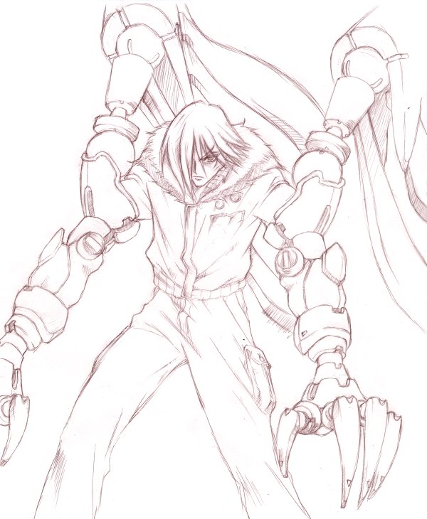 busou renkin, tagme, 00s, monochrome, sketch, washio