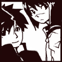 mutou kazuki, tsumura tokiko, busou renkin, lowres, 00s, monochrome, scar, school uniform, serafuku, sketch
