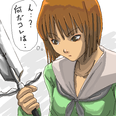 tea (nakenashi), clare (claymore), angel densetsu, claymore (series), lowres, tagme, 00s, 1girl, claymore (sword), female focus, solo