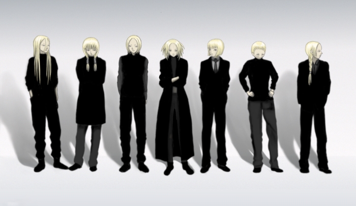 clare (claymore), cynthia (claymore), deneve, helene, miria, tabitha (claymore), yuma (claymore), claymore (series), ghost in the shell, 00s