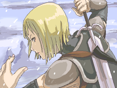 tea (nakenashi), clare (claymore), claymore (series), lowres, tagme, 00s, 1girl, female focus, solo
