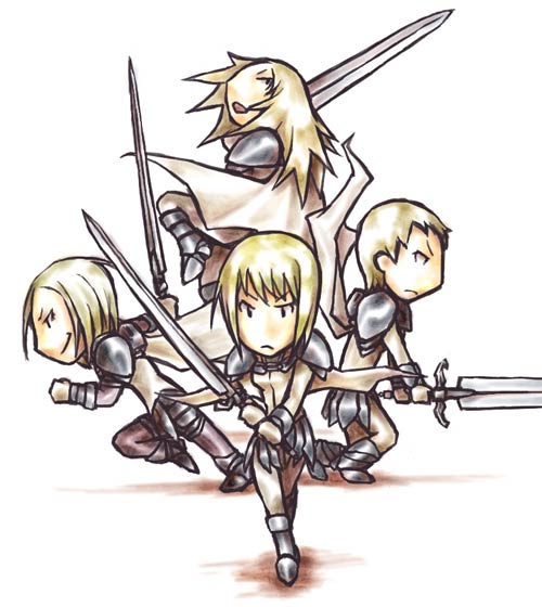 clare (claymore), deneve, helen, miria, claymore (series), tagme, 00s, claymore (sword)