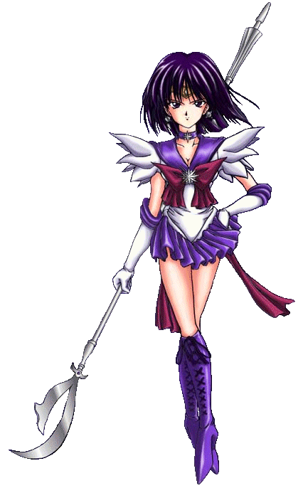 sailor saturn, tomoe hotaru, bishoujo senshi sailor moon, 1990s (style), 1girl, black hair, female focus, full body, purple eyes, retro artstyle, school uniform, serafuku, simple background, solo