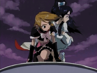 cure black, cure white, misumi nagisa, yukishiro honoka, futari wa precure, precure, animated, animated gif, lowres, 00s, qvga