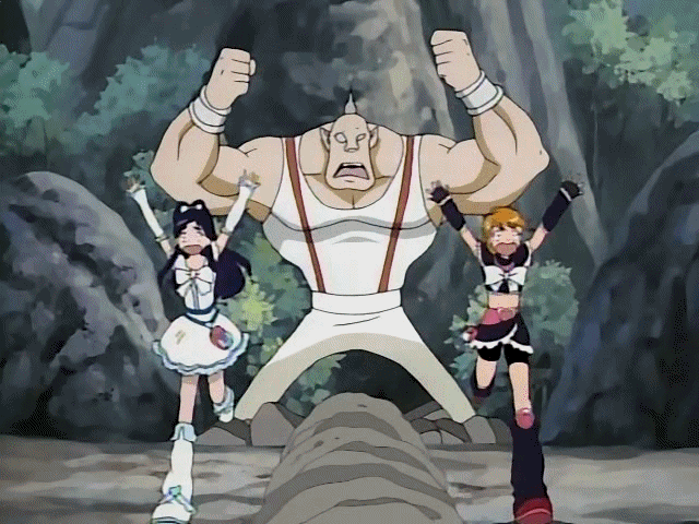 cure black, cure white, gekidrago, misumi nagisa, yukishiro honoka, futari wa precure, precure, animated, animated gif, 00s
