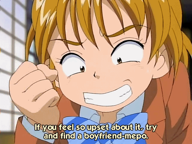 misumi nagisa, futari wa precure, precure, animated, animated gif, 00s, 1girl, brown eyes, brown hair, clenched hand, clenched teeth, female focus, solo, subtitled, teeth