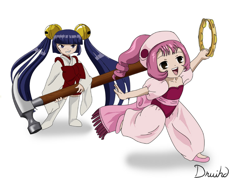 kotoko, sumomo (chobits), chobits, 00s, blue eyes, blue hair, pink eyes, pink hair