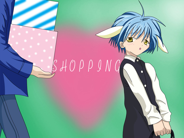 mint blancmanche, galaxy angel, tagme, 00s, 1boy, 1girl, animal ears, blue hair, gloves, green background, green eyes, heart, short hair, simple background, text focus, yellow eyes