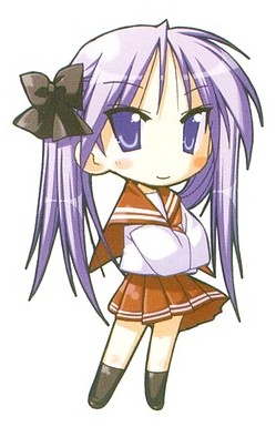 hiiragi kagami, lucky star, lowres, 00s, blue eyes, blue hair, school uniform, serafuku