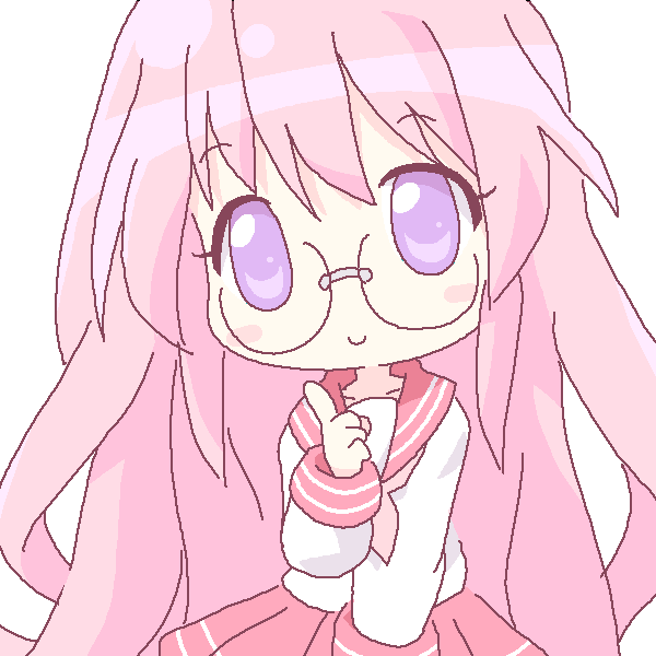 mirai (sugar), takara miyuki, lucky star, 00s, blue eyes, glasses, pink hair, school uniform, serafuku