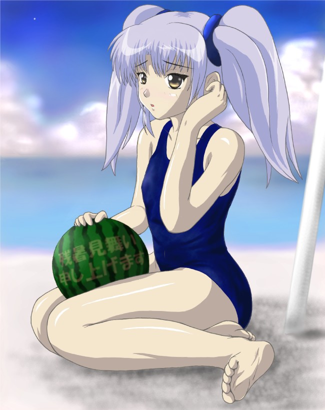 gui (artist), hoshino ruri, kidou senkan nadesico, tagme, blue hair, swimsuit, yellow eyes