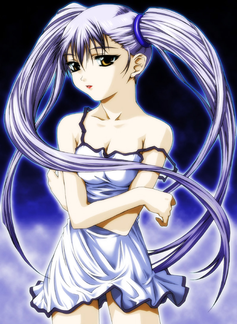 hoshino ruri, kidou senkan nadesico, tagme, purple hair, yellow eyes