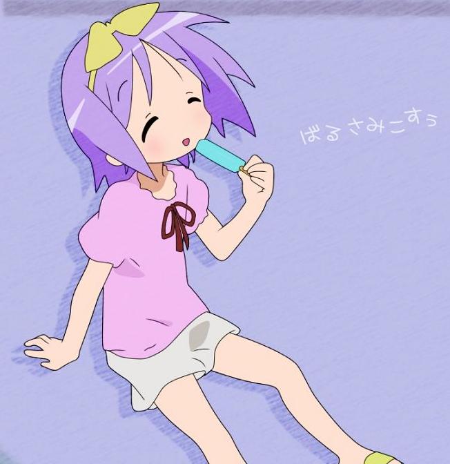 hiiragi tsukasa, lucky star, tagme, 00s, blue eyes, blue hair