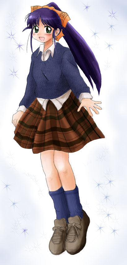 andou mahoro, gainax, mahoromatic, artist request, tagme, 1girl, blue hair, female focus, green eyes, solo