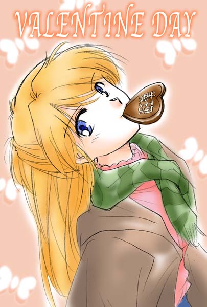 souryuu asuka langley, neon genesis evangelion, blue eyes, red hair, valentine